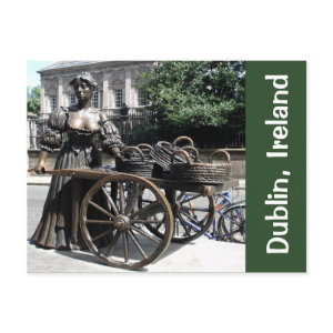 Molly Malone and Wheelbarrow Statue Ireland Card postcard