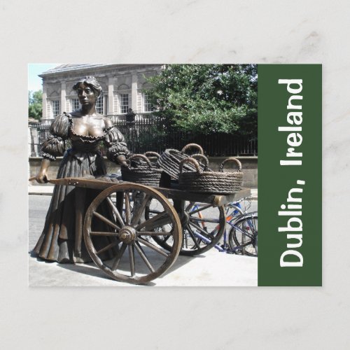 Molly Malone and Wheelbarrow Statue Ireland Card postcard