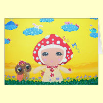 Molly Mushroom Baby In Polka Dottie Whimsy Land cards