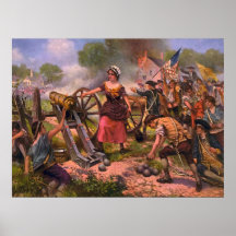 Molly Pitcher Firing Cannon at Battle of Monmouth Posters