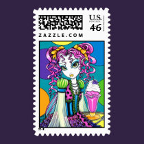 "Molly" Rainbow Ice Cream Fairy Postage Stamps stamps