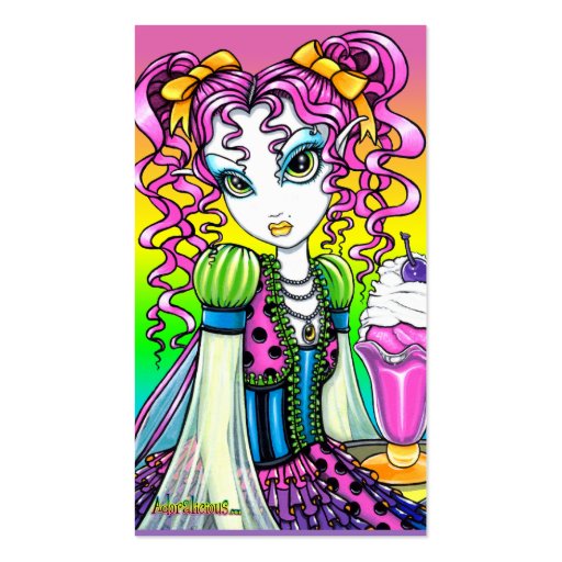"Molly" Sherbet Ice Cream Rainbow Fairy Postage Business Card Template (back side)
