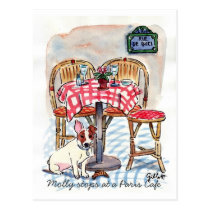 Molly Stops at a Paris Cafe Post card postcards
