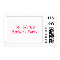 Molly's 3rd Birthday Party Stamp