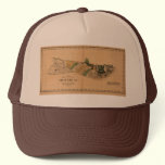 Molokai, 1897, Vintage Hawaii Map hats