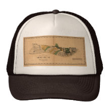 Molokai, 1897, Vintage Hawaii Map Mesh Hats