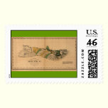 Molokai, 1897, Vintage Hawaii Map postage