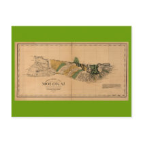 Molokai, 1897, Vintage Hawaii Map postcards