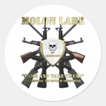 Molon Labe - 2nd Amendment Round Sticker