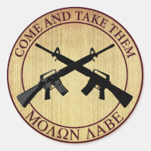 Molon Labe (Come and Take Them) Round Sticker