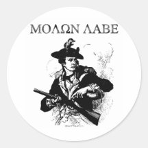 Molon Labe Minuteman Round Sticker