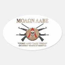 Molon Labe - Spartan Shield Oval Sticker