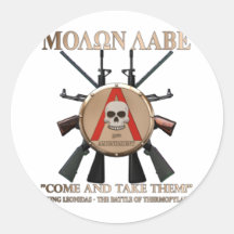 Molon Labe - Spartan Shield Round Stickers