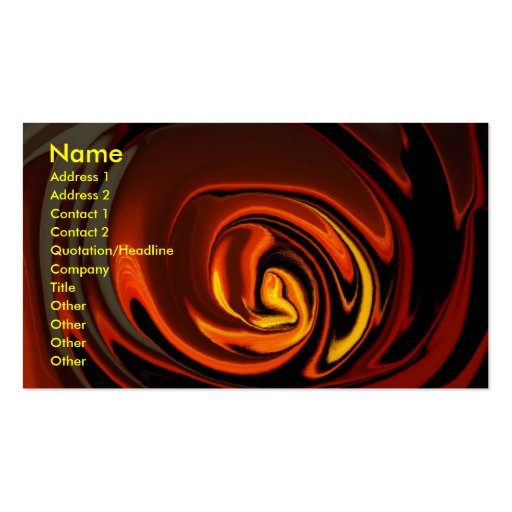 Molten Sunset business card (front side)