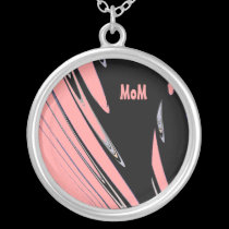 MoM Abstract Black and Pink Design Necklace necklaces