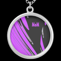 MoM Abstract Black and Purple Design Necklace necklaces