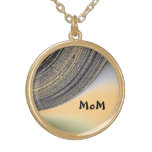 MoM Abstract Blue and Gold Design Necklace