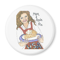 Mom and Apple Pie Fridge Magnet