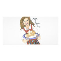 Mom and Apple Pie Photo Card