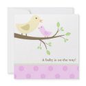 Mom and Baby Birds Baby Shower Invitations invitation