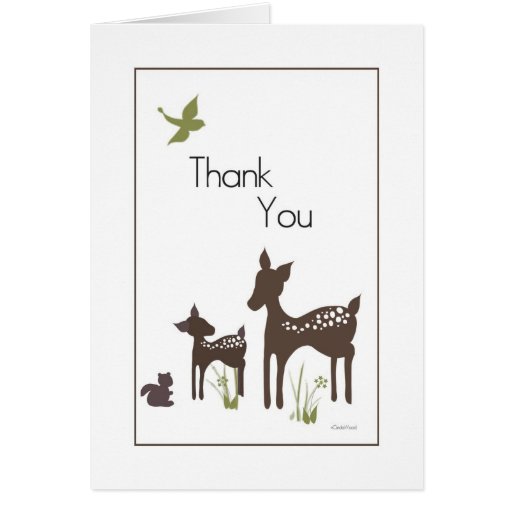 Mom and Baby Deer Thank You Card | Zazzle