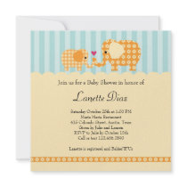 Mom and Baby Elephant Unisex Baby Shower Invitatio Personalized Announcements