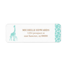 Mom and Baby Giraffe Return Address Labels