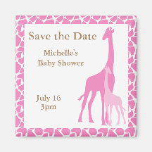 Mom and Baby Giraffe Save the Date Magnets