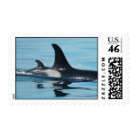 Mom and Baby Orca Stamps
