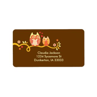 Mom and Baby Owl Custom Label label