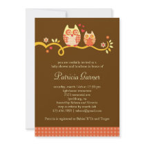 Mom and Baby Owl Unisex Baby Shower Invitation
