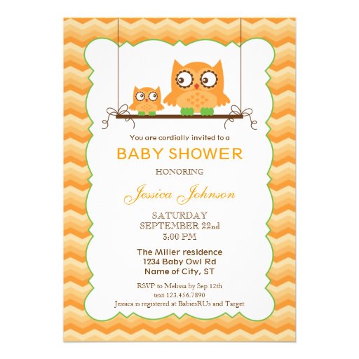 Mom and Baby Owls Unisex Baby Shower Invitation