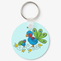 Mom and Baby Peacock keychains