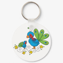 Mom and Baby Peacock keychains