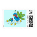 Mom and Baby Peacock postage