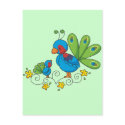 Mom and Baby Peacock postcards