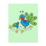 Mom and Baby Peacock Postcard