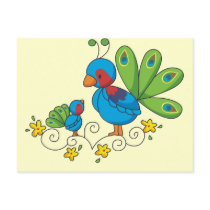 Mom and Baby Peacock Post Cards