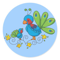 Mom and Baby Peacock Stickers