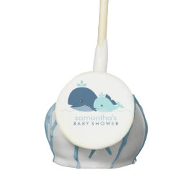 Mom and Baby Whale Baby Shower {blue} Cake Pops