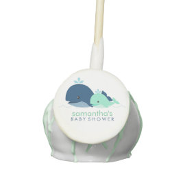 Mom and Baby Whale Baby Shower {green} Cake Pops