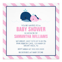 Mom and Baby Whale Baby Shower {pink} invitations
