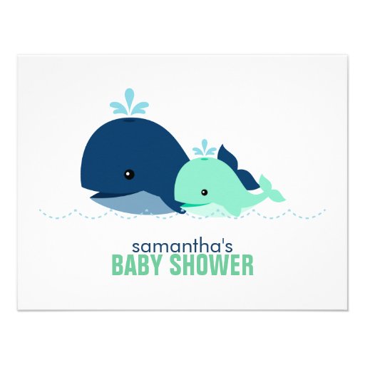 Mom and Baby Whale Mom Advice Cards {green}