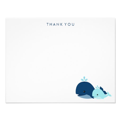 Mom and Baby Whale Thank You Notes {blue} Custom Invitations