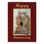 Mom and Dad 60th Anniversary with Love Birds Greeting Card