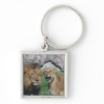 Mom and Dad Lion Keychain