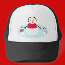 Mom and her snow babies hats