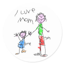 Mom and Me I Love Mom stickers by CelebrationZazzle Mom and Me I Love Mom stickers