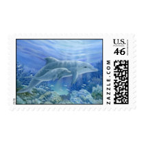 Mom & Baby Dolphins postage