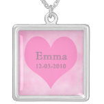 Mom Baby Name Charm Necklace -- Baby Girl